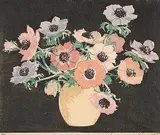 A.C. and Barbara Leighton - Barleigh, Anemonie #33/100, colour lino block on paper