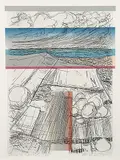 Anne Meredith Barry, Leaving the Mainland #3/35, colour silkscreen and etching on paper