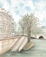 Philippe Bunel, Rue de village, acrylic on canvas