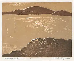 Verna Viola Depew, The Glistening Pool #5/25, colour lino block on paper