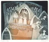 Oratorio #22/25 by Francine Gravel, 1983, colour etching on paper, sold Nov 2004