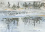 Reflections, Haliburton Hylands by Zema Barbara Cogill Haworth, 1976, acrylic on hard board, sold Nov 2004