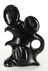 George Arluk, Untitled - Three Faces, 2003, black stone carving