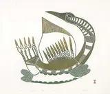 Pudlo Pudlat, Tudlik #35/50, 1974, colour block print on paper