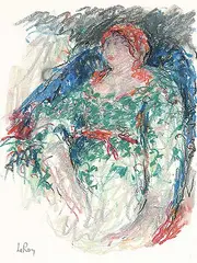 LeRoy Hackett Jensen, Untitled - Figure Study, pastel on paper