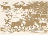 Illingworth Kerr, Trek #7/40, lino block on paper