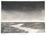Ernest Friedrich Lindner, River Valley #10/20, etching on paper