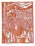 J. E. H. MacDonald, Beaver Pond, Algoma, 1920, relief print on paper