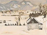Baie St. Paul, Que. by Robert F.M. McInnis, 1984, oil on paper board, sold Nov 2004
