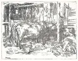 Ernst Neumann-Neander, Untitled - In the Stable, etching on paper