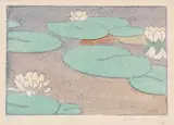 Alison Houston Lockerbie Newton, Untitled - Water Lilies #51/100, colour lino block on paper