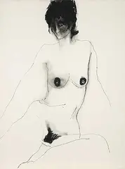 Violet Owen, Nude #I, charcoal on paper