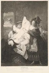 The Merry Wives of Windsor, Act III, Scene III by Rev. Matthew William Peters, 1793, etching on paper, sold Nov 2004