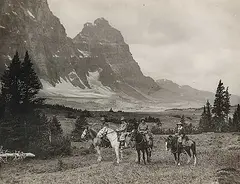 Leonard Juda Frank, Trail Riders in the Tonquin Valley - Jasper National Park, Alberta; Canadian National Railways Photograph, black and white photograph on paper