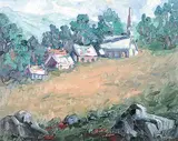 Claude Rollin, Les Eboulements, Charlevoix, 1999, oil on hard board