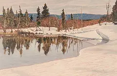 Herbert Otto Sellin, Spring Thaw, Waterton #3, 1982, oil on hard board