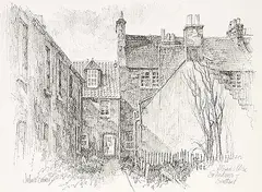John Everett Secord, Alison's Close, St. Andrew's, Scotland, ink on paper