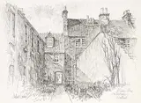 John Everett Secord, Alison's Close, St. Andrew's, Scotland, ink on paper