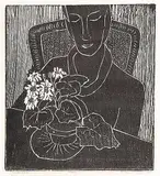 John Harold Thomas Snow, Cineraria #23/50, 1951, wood block on paper