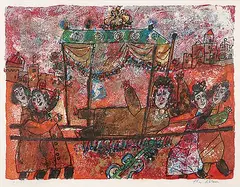 Theodore Tobiasse, Untitled - Song of Songs [King Solomon Suite] #H.C. XII, colour lithograph on paper