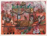 Theodore Tobiasse, Untitled - Song of Songs [King Solomon Suite] #H.C. XII, colour lithograph on paper