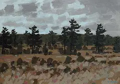 Bruno Bobak, Untitled - Stormy Pasture, oil on canvas
