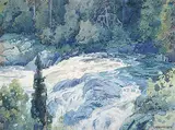 Frederick Henry Brigden, Untitled - The Waterfall, watercolour on paper
