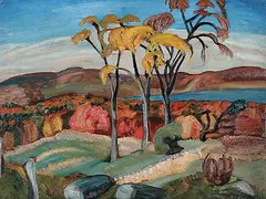 Untitled - Majestic View by Ruth Mary Eliot, oil on wood board, sold Apr 2004