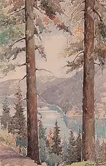 Edward Goodall, View from Malahat, Mountain Highway, Vancouver Island B.C., 1940, watercolour on paper