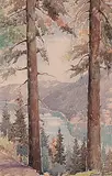 Edward Goodall, View from Malahat, Mountain Highway, Vancouver Island B.C., 1940, watercolour on paper