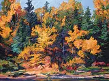 Kathleen Hanrahan, Tapestries in Gold Frames, oil on canvas