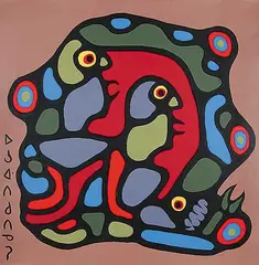 Devouring Watercat by Norval Morrisseau, 1970, acrylic on canvas, sold Apr 2004