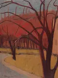 Jeanne Leblanc Rheaume, Printemps, 1947, oil on wood board