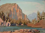 Margaret Shelton, Untitled - Bow River and Backside of Tunnel Mountain