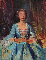 Adam Sherriff Scott, Untitled - Woman in Blue, oil on canvas