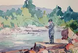 Mildred Valley Thornton, Untitled - Fishing on the Banks