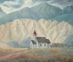 W. P. Weston, The Lonely Church, Spences Bridge, oil on canvas