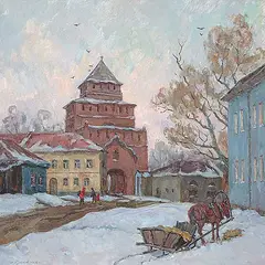 Andre Bulekov, Gates of Pianitsky, 1992, oil on canvas
