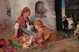 Felix - Attributed Schlesinger, Untitled - The New Bunny, oil on wood panel