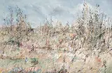 Hendrik Bres, Aspen Bushes near Chip Lake, 1980, acrylic on canvas