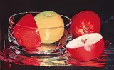 Mary Frances West Pratt, B.C. Delicious #34/75, 1994, colour wood block on paper