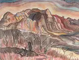Colleen Anderson Millard, Drumheller Landscape, watercolour on paper