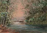 Walter James Baber, Untitled - Bridge over Stream, 1907, watercolour on paper