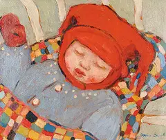 Joseane Brunelle, Sleeping Baby, oil on canvas