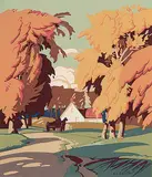 A. J. Casson, Untitled - Summer's Day, Horse and Carriage, colour silkscreen on paper