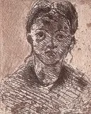 Paul Cézanne, Tete de Jeune Fille, etching on paper