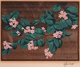 A. J. Casson, Untitled - Pink Blossoms, silkscreen on wood veneer