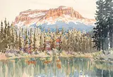 Victor Coverley-Price, Untitled - Castle Mountain Reflection, 1931, watercolour on paper