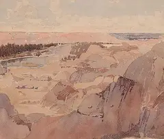 Frederick George Cross, Untitled - Drumheller Badlands, watercolour on paper