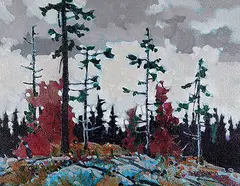 Sky Pattern with Four by Robert Genn, oil on canvas, sold Apr 2004